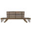 Méridienne de patio d'extérieur réglable en bois avec coussins pour petits espaces, finition brune-372040371
