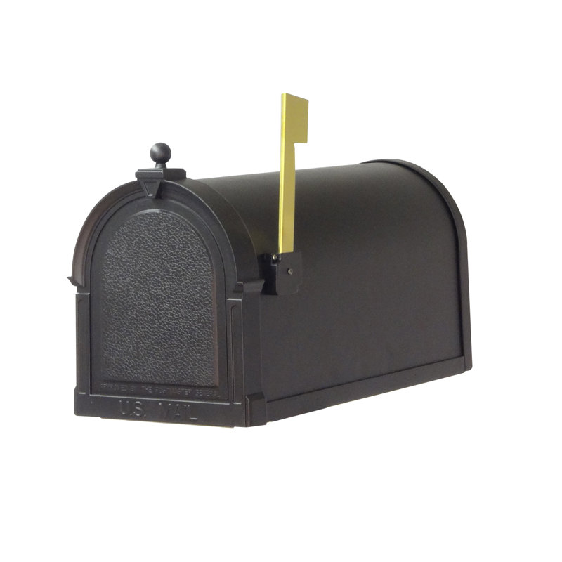 Boîte aux lettres à fixation sur piquet Berkshire, Noir, H 10 po x l 9 po x P 20 po
