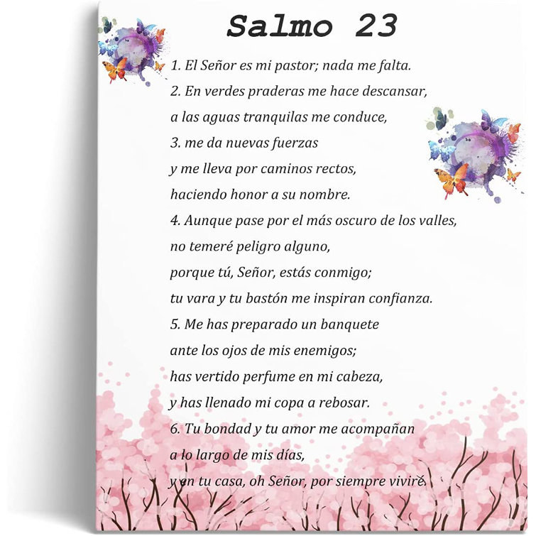 Salmo 23 En Espanol Para Pared, Psalm 23 On Canvas Painting