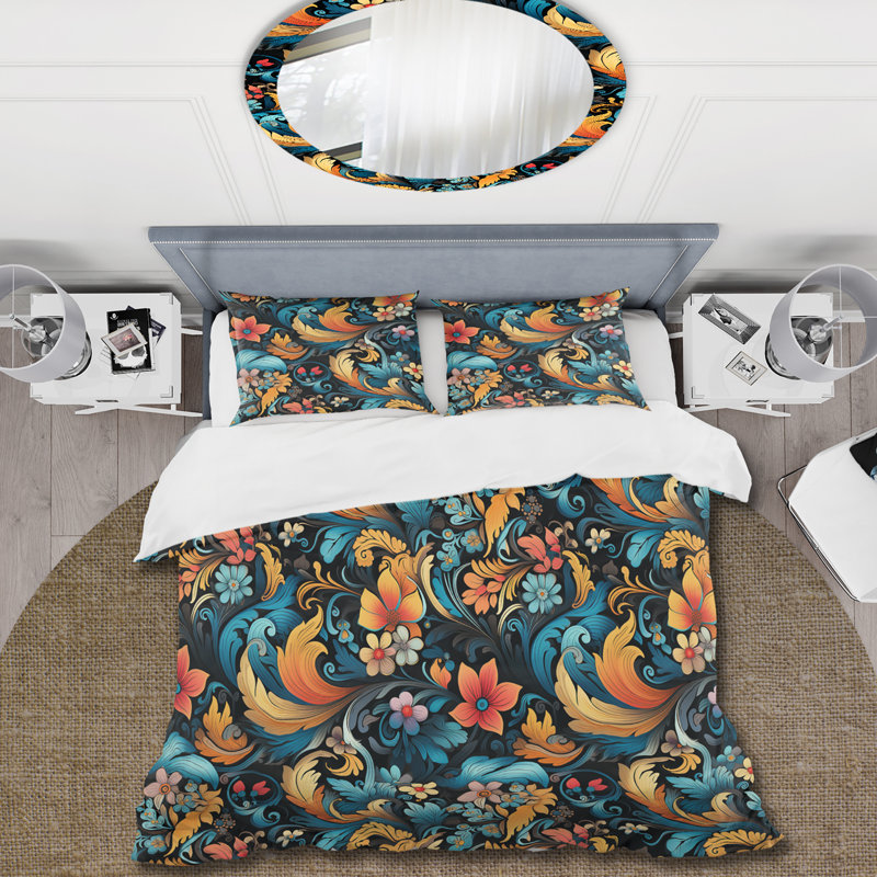 Ensemble de housse de couette Aulait, Housse de couette pour grand lit et 2 taies décor