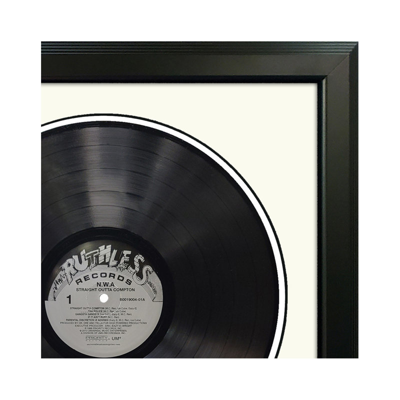 Nouveau-Brunswick «Straight Outta Compton», art mural disque vinyle encadré, présentation de pochette d'albums, décor de souvenirs de musique, cadeau unique pour les amateurs de vinyle