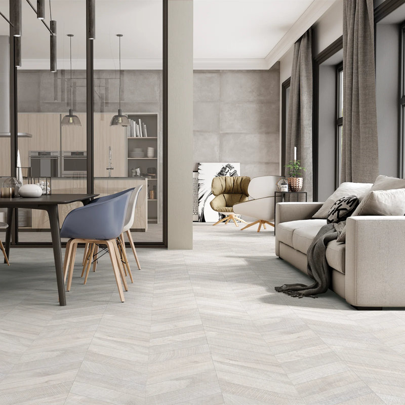 Kenridge Chevron 24X48 Matte Porcelain Tile, White