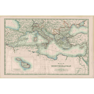 Carte de la Méditerranée par Johnston