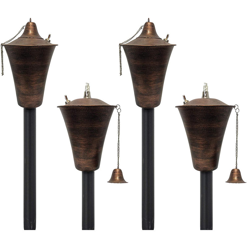 Kona 59'' Metal Citronella Tiki Torch, Smooth Black
