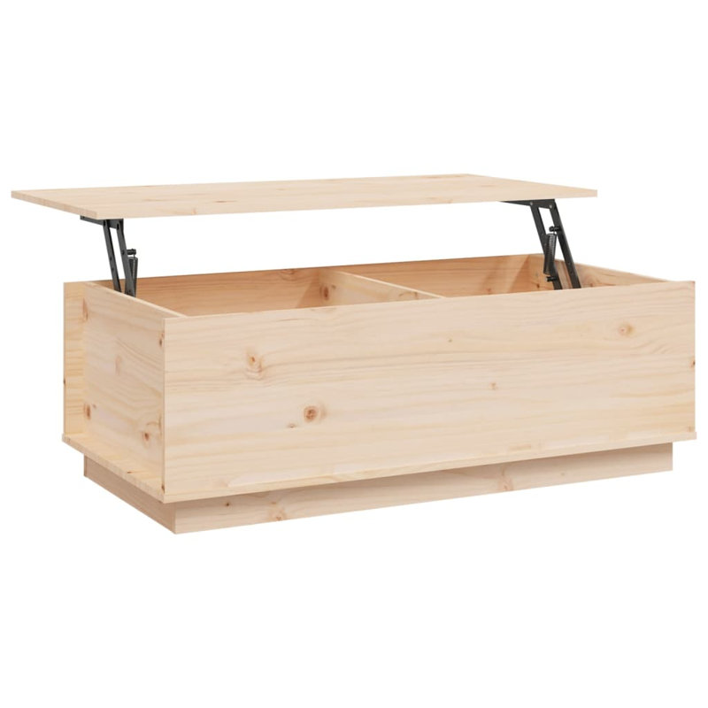 Coffee Table 35 Cm Solid Wood Pine, Natural, 35" H x 100" W x 50" L