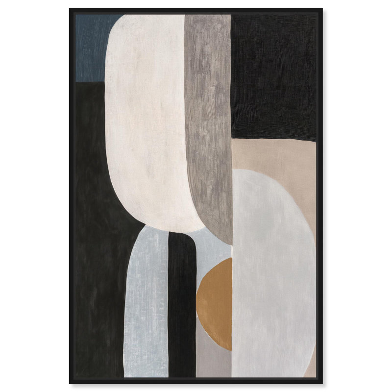 Art géométrique Boho, art entremêlé, H 16 po x l 11 po, Cadre flottant noir
