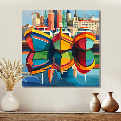 Watercolor Barcelona Harbor View - Barcelona Print Wall Art