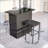 5 Piece Wicker Patio Bar Set With Glass Top Table And Shelves-429251611