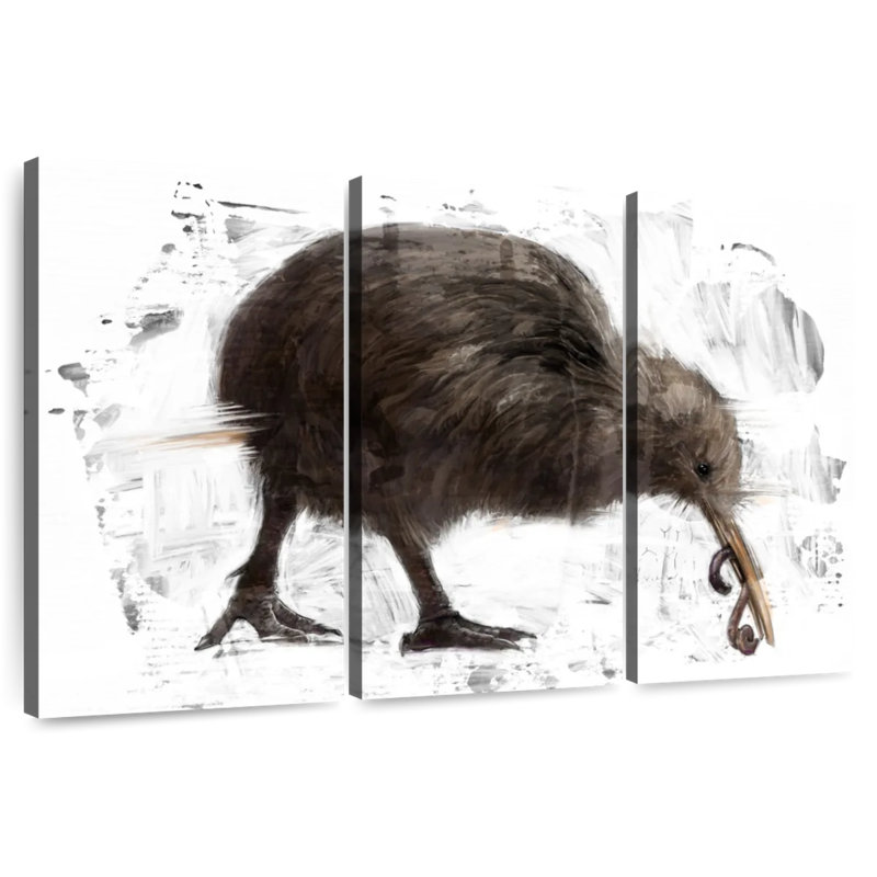 Kiwi With Worm, 32" H x 50" W