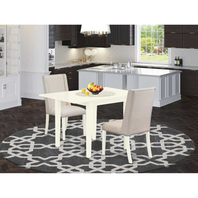 Rectangular Solid Wood Top with Dropleaf Dining Table Set