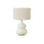 Lighting, H 25 po, lampe de table, abat-jour ivoire / crème, céramique crème, contemporain