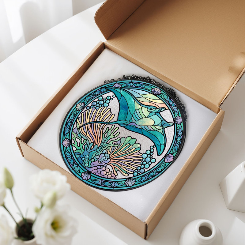 Panneau de vitrail en verre coloré, 7,8 heures, 7.8"H