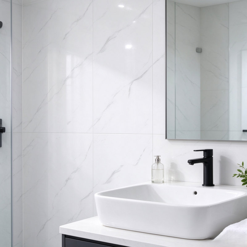 White Marble PVC Self-Adhesive Wall Tiles