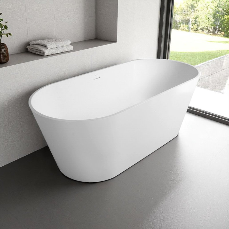 Baignoire autoportante en résine de 63 po x 29,5 po