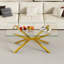 Table de salle à manger 47,24 "rectangulaire en verre trempé, design élégant avec pieds en métal noir, table de cuisine pour la salle à manger-605422081-605424698