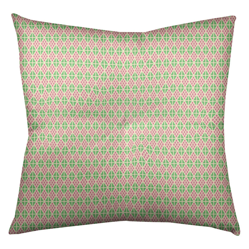 Coussin de sol Katelyn Elizabeth, 26 po x 26 po, Rose / Vert