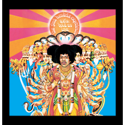Jimi Hendrix - Axis Bold as Lo 12 x 12 Under Plexi, affiche encadrée
