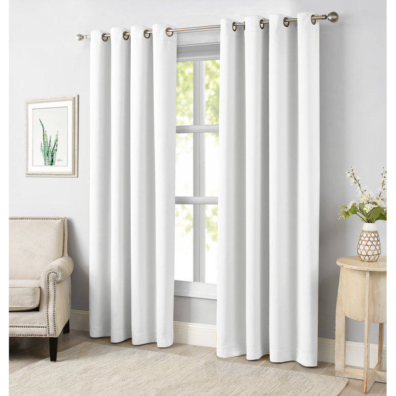 Essential Blackout Curtain Collection Blackout Pair, 52" W x 96" L, White