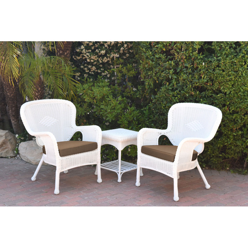 Batchelder 2 - Person Patio Conversation Set with Cushions, Brown, White