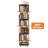 360° Rotating Bookshelf, 6-Tier Tall Narrow Bookcase with Roller Shutters Cabinet, Corner Bookshelf with Baffles