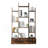 Bookshelf With 2 Drawers, Industrial Freestanding Open Display Shelving, Vintage Open Bookcase, 12 Storage Shelves, Book Case For Bedroom, Living Room, Home Office, Rustic Brown