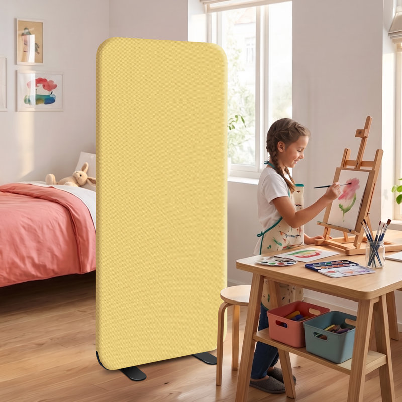 Cloison debout, cloison d'intimité d'espace, panneau mural portatif pour studio, bureau, maison, salle de classe, résistance aux rayures, 29 po x 65 po, beurre