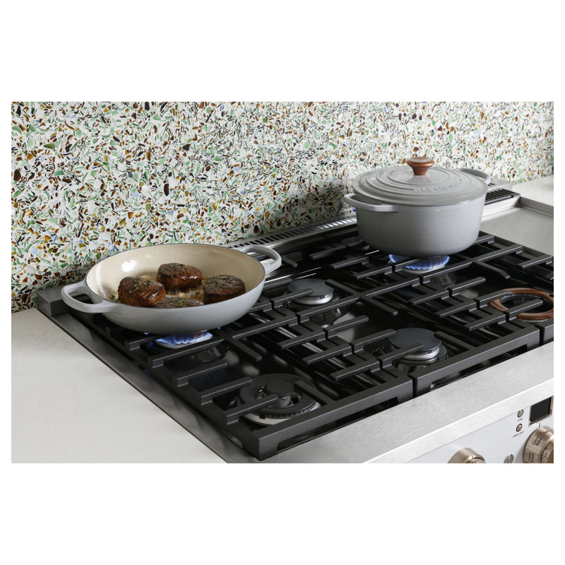 Café 48" Dual Fuel Sealed Burners Double Oven, Stainless Steel, Brushed Stainless