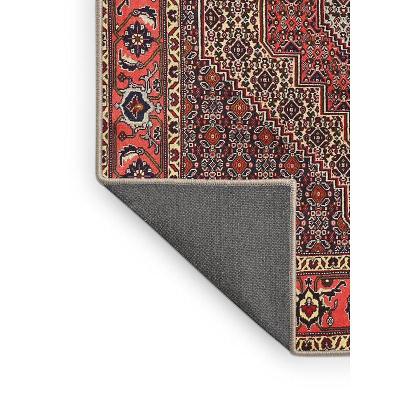 Tapis traditionnel rose clair / rouge / brun, Rectangle 2 pi x 5 pi