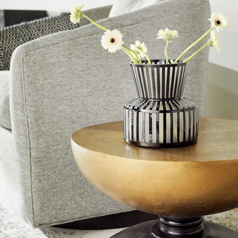 Lined Up Glass Table Vase, 7.25" H x 6.75" W x 6.75" D