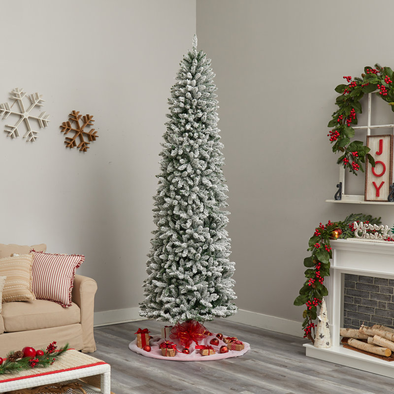 Sapin de Noël artificiel élancé avec lumières DEL, H 9 pi, Illuminée