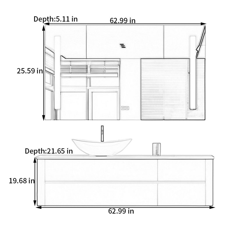 Simple modern rock plate bathroom cabinet