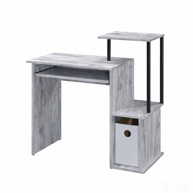 Bureau d'ordinateur antique blanc et noir, Blanc antique