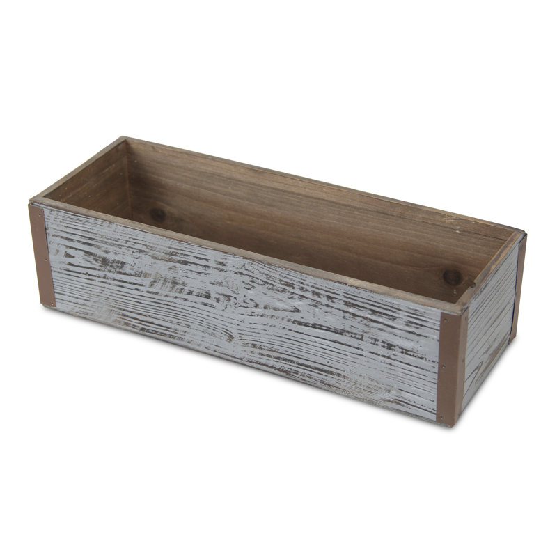 Boîte à fleurs en bois Georgie, H 3,75 po x l 13,75 po x P 5,25 po