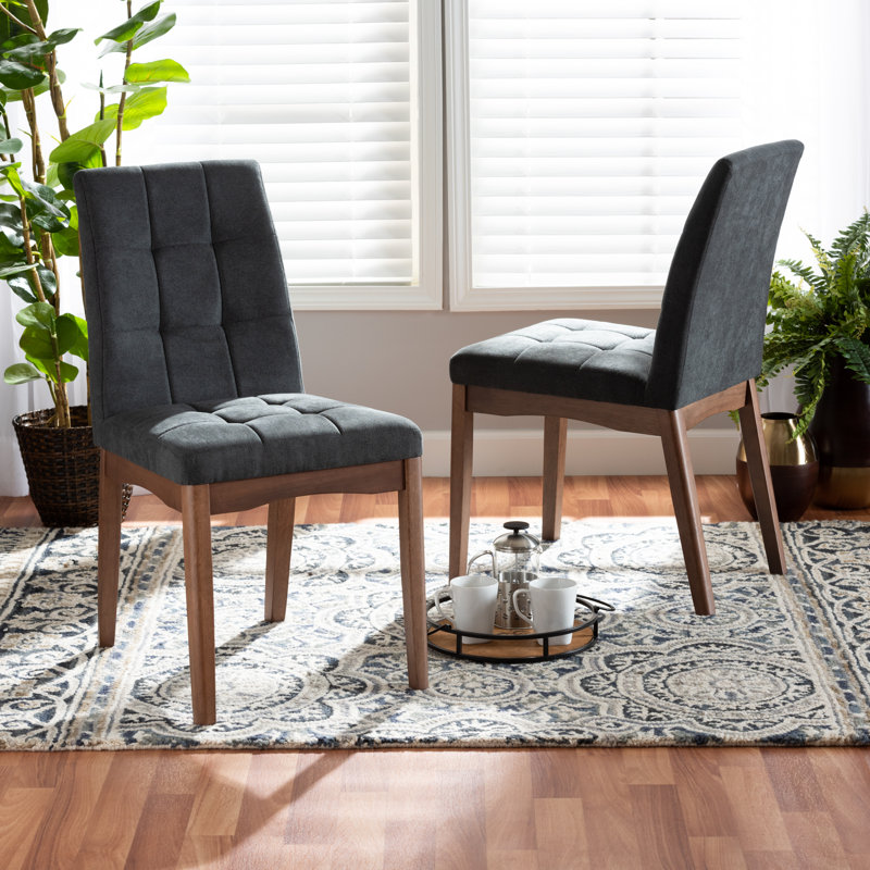 Chaise parsons rembourrée Cedrial, gris