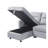 Ivy 81.5" Light Gray Velvet Reversible Sleeper Sectional Sofa with Storage Chaise and Side Pocket-559051236