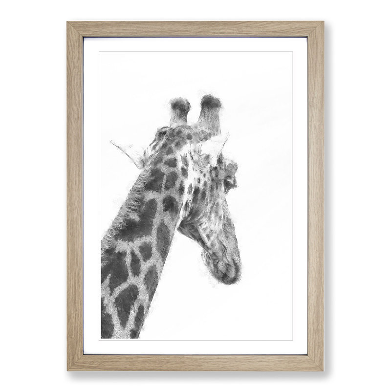 Giraffe Vol.5 - Framed Print, 65cm H x 48cm W x 2cm D, Oak Framed