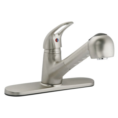 Robinet de cuisine rétractable à poignée simple avec accessoires