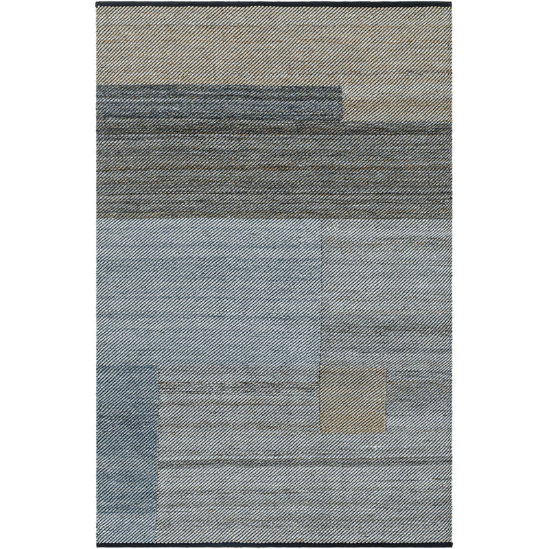 Rectangle Campbelle Patchwork Hand Woven Flatweave Recycled P.E.T. Indoor/Outdoor Area Rug in Gray, Rectangle 5' x 7'6"