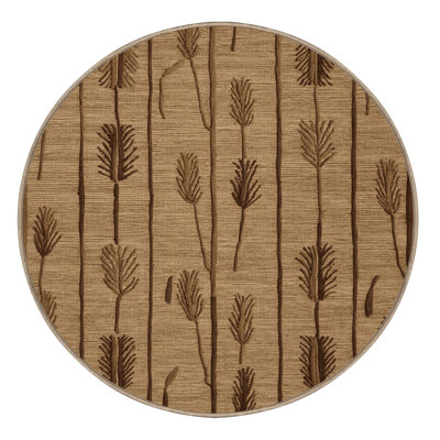Tapis botanique brun lavable à la machine