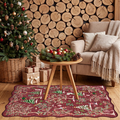Rectangle Animal Print Washable Area Rug