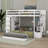 Jakoby Twin Over Full Bunk Bed with 3-layer Shelves, Drawers and Storage Stairs-406768142