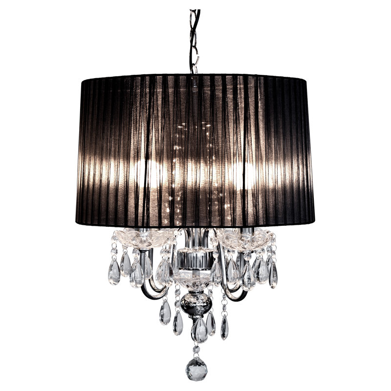 Warwick 4 - Light Drum Chandelier, Black, Silver