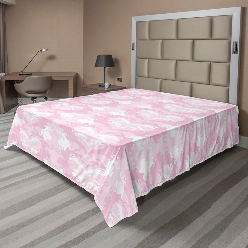 Drap plat moderne de style bohème Ambesonne, Rose doux / motif abstrait mauve pâle, Full Flat Sheet