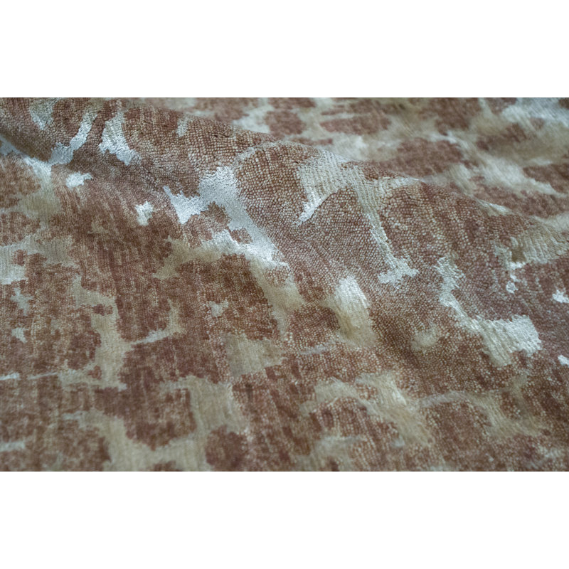 Wool Animal Print Area Rug in Rust/Blue