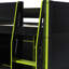 Lit mezzanine en bois avec bureau, garde-robe ouverte, compartiments de rangement et lumières RVB-2089815354