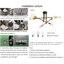 Collinsville 6 - Light Sputnik Chandelier,Mid Century Modern Chandeliers Industrial Ceiling light