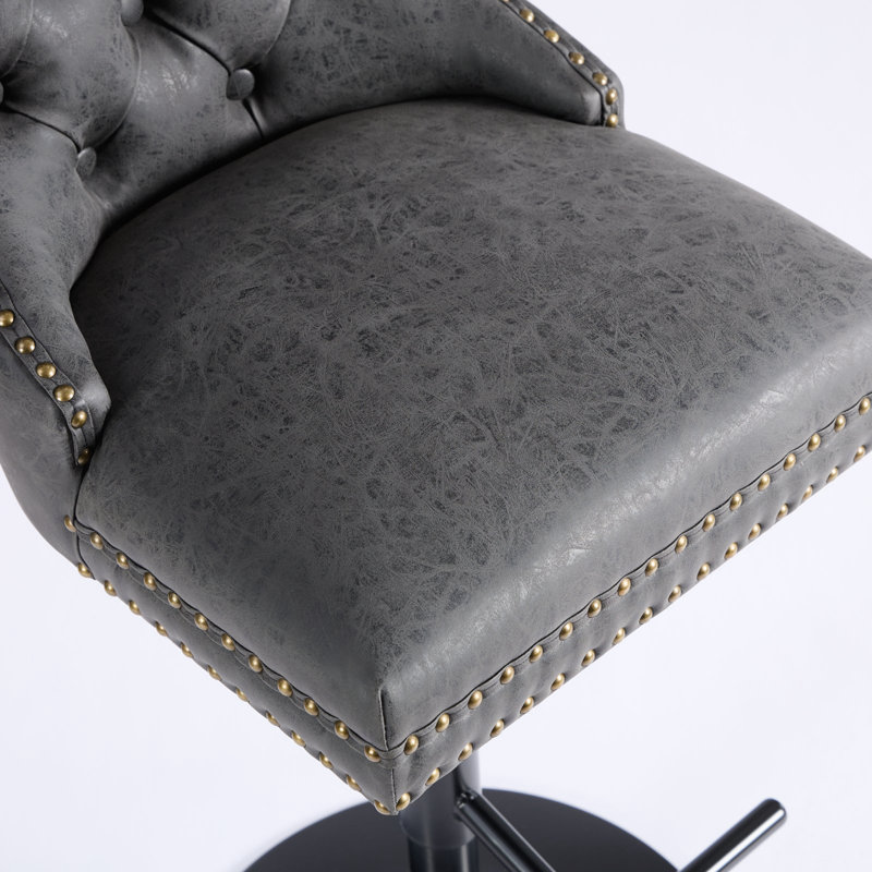 Tabourets de bar modernes avec dossier capitonné confortable, Noir