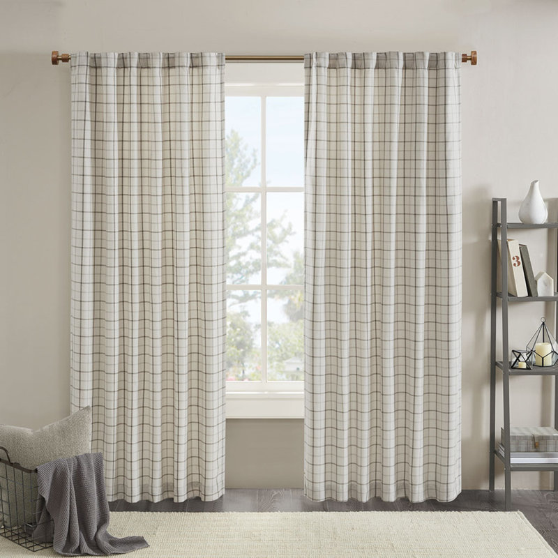 1 panneau de rideau à passants et passe-tringle 50 x 108 po avec doublure en molleton naturel, L 50 po x L 95 po