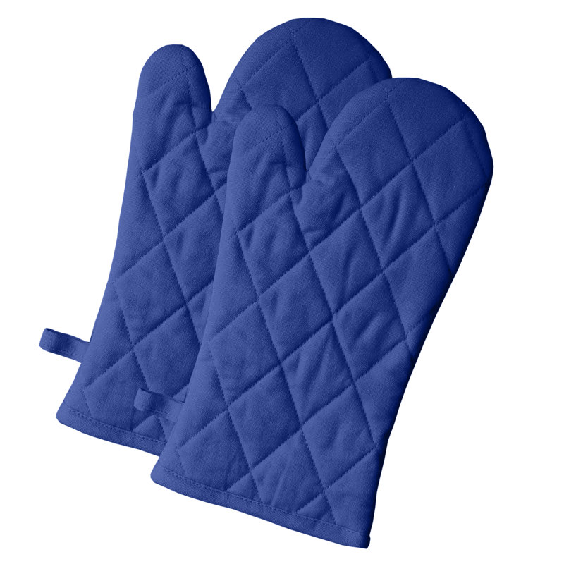 FabStyles Cotton Oven Mitt Set, Blue