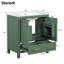 Meuble-lavabo de 30 po avec lavabo simple, lavabo sous le comptoir, armoire de rangement pour la salle de bain avec 2 portes et un tiroir, fermeture en douceur, rangement multifonctionnel (WF324043)